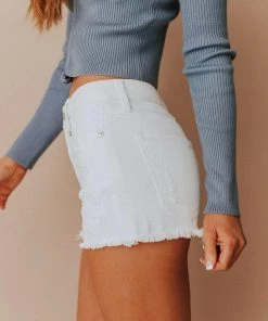 Jeans Bottoms Zalina Distressed High Waist Short