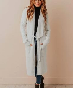Lucy Avenue Quimby Long Knit Cardigan Tops