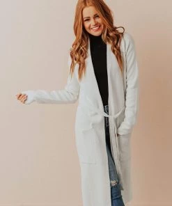 Lucy Avenue Quimby Long Knit Cardigan Tops