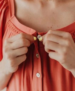 Vendor-unknown Brigitta Button Up Dress Marsala Dresses