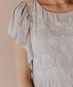 Vendor-unknown Dixie Embroidered Mini Dress Light Grey 16 Vendor-unknown Dixie Embroidered Mini Dress Light Grey