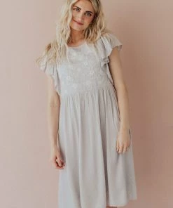 Vendor-unknown Dixie Embroidered Mini Dress Light Grey 15 Vendor-unknown Dixie Embroidered Mini Dress Light Grey