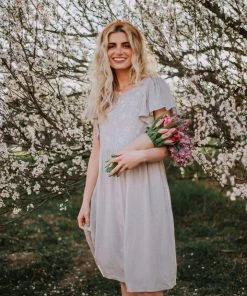 Vendor-unknown Dixie Embroidered Mini Dress Light Grey 20 Vendor-unknown Dixie Embroidered Mini Dress Light Grey