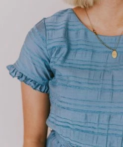 Kai Tiered Ruffle Dress Blue