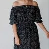 Leona Polka Dot Dress Black