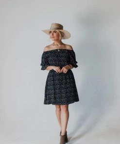 Leona Polka Dot Dress Black