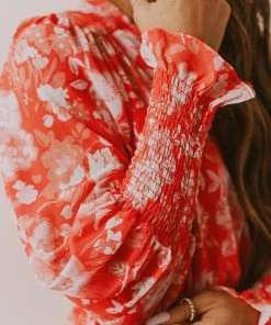 Vendor-unknown Lilah Floral Mini Dress Red/Ivory