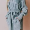 Vendor-unknown Lola Button Front Dress Grey Long Sleeved