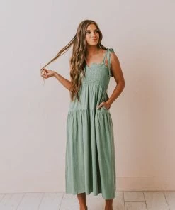 Vendor-unknown Magnolia Midi Dress Sage