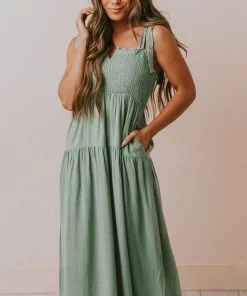 Vendor-unknown Magnolia Midi Dress Sage