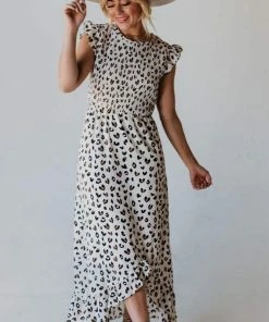 Nyah Smocked Leopard Dress Dresses