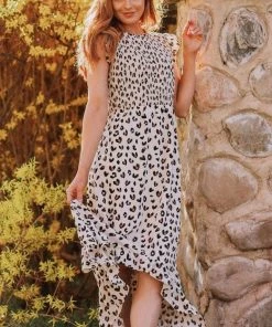 Nyah Smocked Leopard Dress Dresses