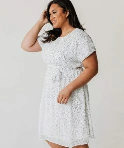 Plus Size PLUS Adelina Drop Shoulder Midi Dress White