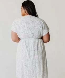Plus Size PLUS Adelina Drop Shoulder Midi Dress White
