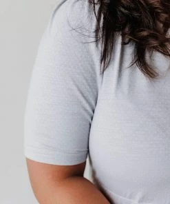 PLUS Adora Polka Dot Knit Dress Grey