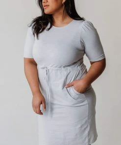 PLUS Adora Polka Dot Knit Dress Grey