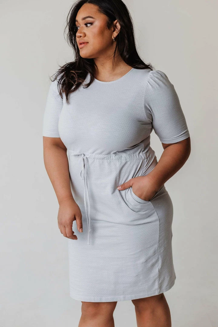 PLUS Adora Polka Dot Knit Dress Grey 3 PLUS Adora Polka Dot Knit Dress Grey