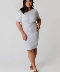 PLUS Adora Polka Dot Knit Dress Grey 9 PLUS Adora Polka Dot Knit Dress Grey