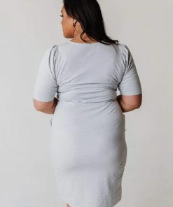 PLUS Adora Polka Dot Knit Dress Grey 11 PLUS Adora Polka Dot Knit Dress Grey