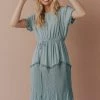 Vendor-unknown Dresses Sylvie Tiered Midi Dress Bahama Blue