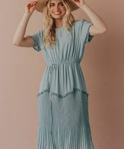 Vendor-unknown Dresses Sylvie Tiered Midi Dress Bahama Blue