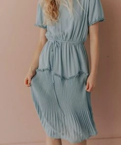 Vendor-unknown Dresses Sylvie Tiered Midi Dress Bahama Blue