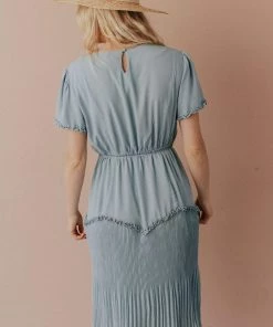 Vendor-unknown Dresses Sylvie Tiered Midi Dress Bahama Blue