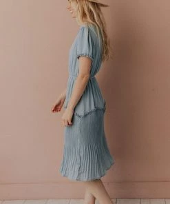 Vendor-unknown Dresses Sylvie Tiered Midi Dress Bahama Blue