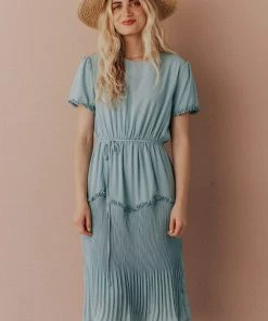 Vendor-unknown Dresses Sylvie Tiered Midi Dress Bahama Blue