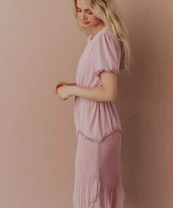 Vendor-unknown Dresses Sylvie Tiered Midi Dress Light Pink