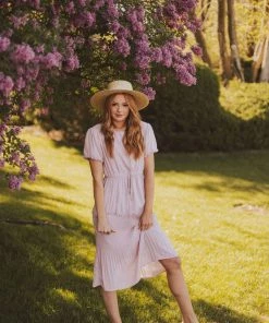 Vendor-unknown Dresses Sylvie Tiered Midi Dress Light Pink