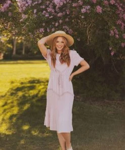 Vendor-unknown Dresses Sylvie Tiered Midi Dress Light Pink