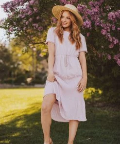 Vendor-unknown Dresses Sylvie Tiered Midi Dress Light Pink