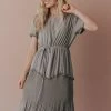 Vendor-unknown Dresses Sylvie Tiered Midi Dress Light Sage