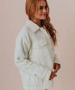 Vendor-unknown Tops Tallulah Quilted Jacket Off White