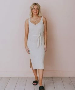 Susie Rib Midi Dress Cream