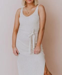 Susie Rib Midi Dress Cream