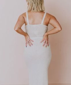 Susie Rib Midi Dress Cream