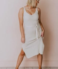 Susie Rib Midi Dress Cream