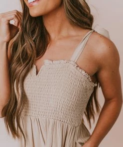 Vendor-unknown Magnolia Midi Dress Taupe Dresses