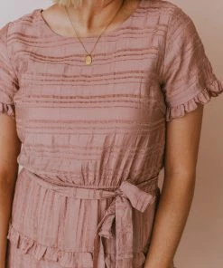 Kai Tiered Ruffle Dress Mauve