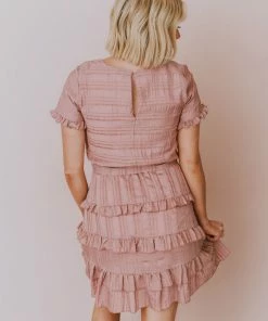 Kai Tiered Ruffle Dress Mauve
