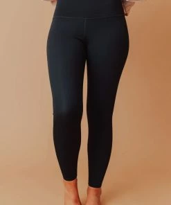 Lucy Avenue High Waisted Moisture Wicking Leggings Black