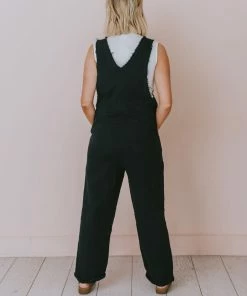 Collins Raw Edge Jumpsuit Black