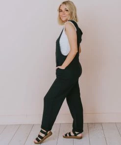 Collins Raw Edge Jumpsuit Black