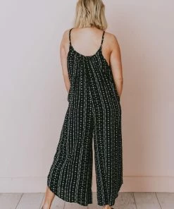 Hem & Thread Dresses Tilia Printed Oversized Jumpsuit Black