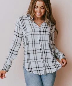 Vendor-unknown Tops Kai Plaid Button Down Top