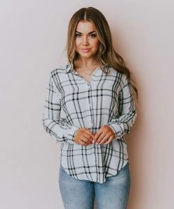 Vendor-unknown Tops Kai Plaid Button Down Top