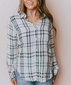 Vendor-unknown Tops Kai Plaid Button Down Top