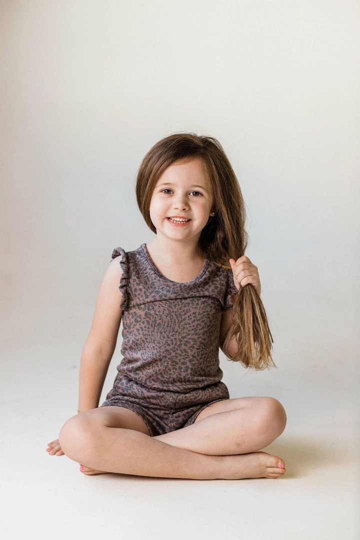 Lucy Avenue Catherine Leopard Romper Kid's 6 Lucy Avenue Catherine Leopard Romper Kid's